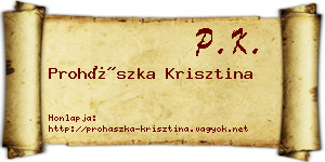Prohászka Krisztina névjegykártya