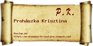Prohászka Krisztina névjegykártya